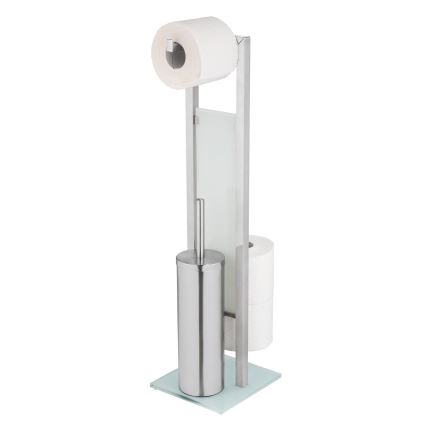 WENKO 25399100 - WC-borste RIVALTA 18x70 cm silver/vit/svart
