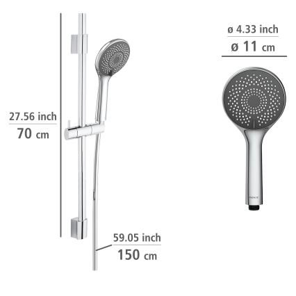 WENKO 25452100 - Duschset Vattensparsystem 70 cm silver