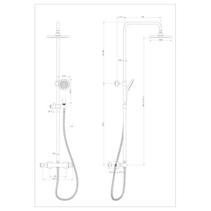 WENKO 25483100 - Duschsystem med vattenbesparande funktion, 120 cm, polerad krom