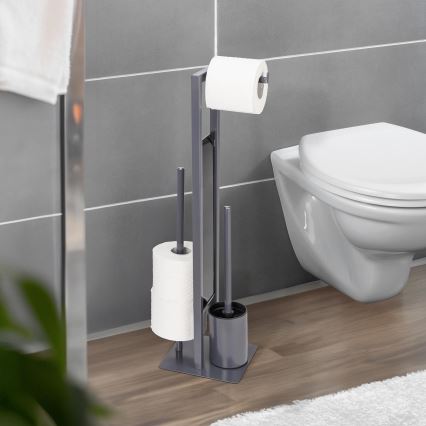 WENKO 25552100 - RIVALTA toalettborste 18x70 cm grå/svart