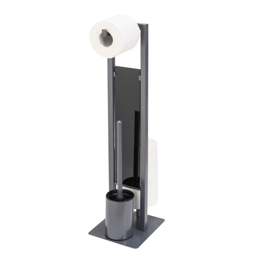WENKO 25552100 - RIVALTA toalettborste 18x70 cm grå/svart