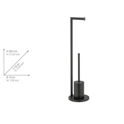 WENKO 25675100 - Toalettsats FERLA 18x69,5 cm svart