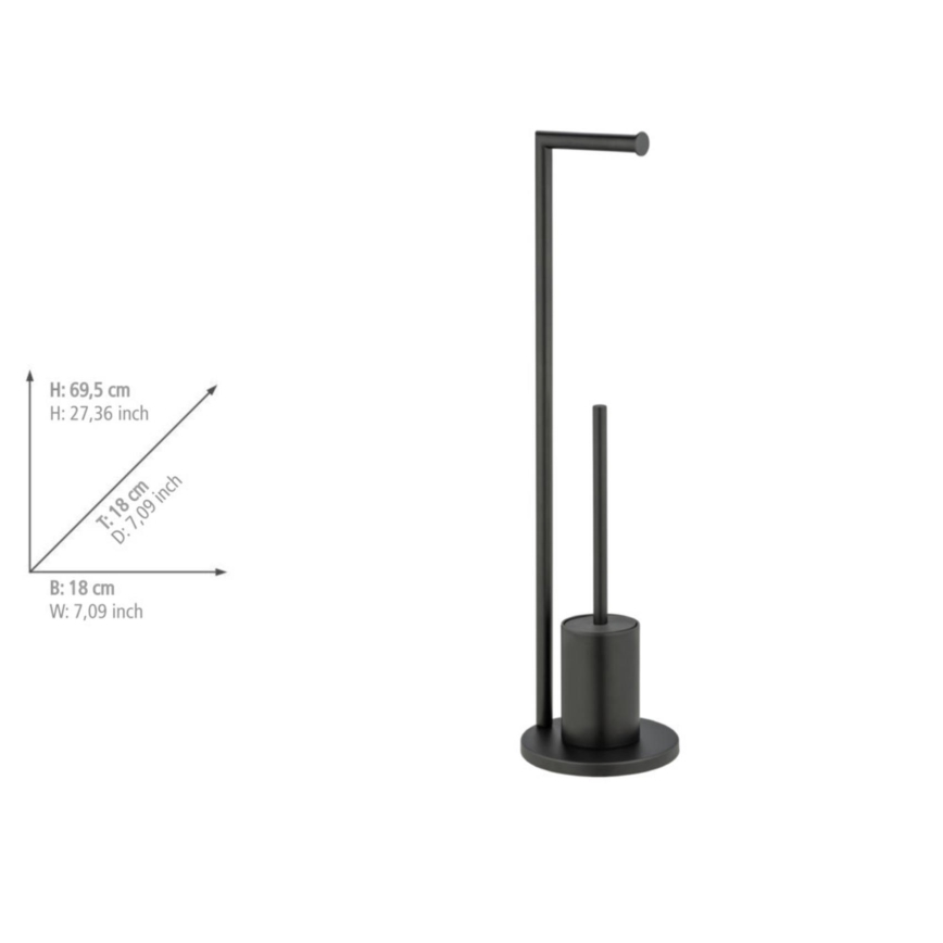 WENKO 25675100 - Toalettsats FERLA 18x69,5 cm svart