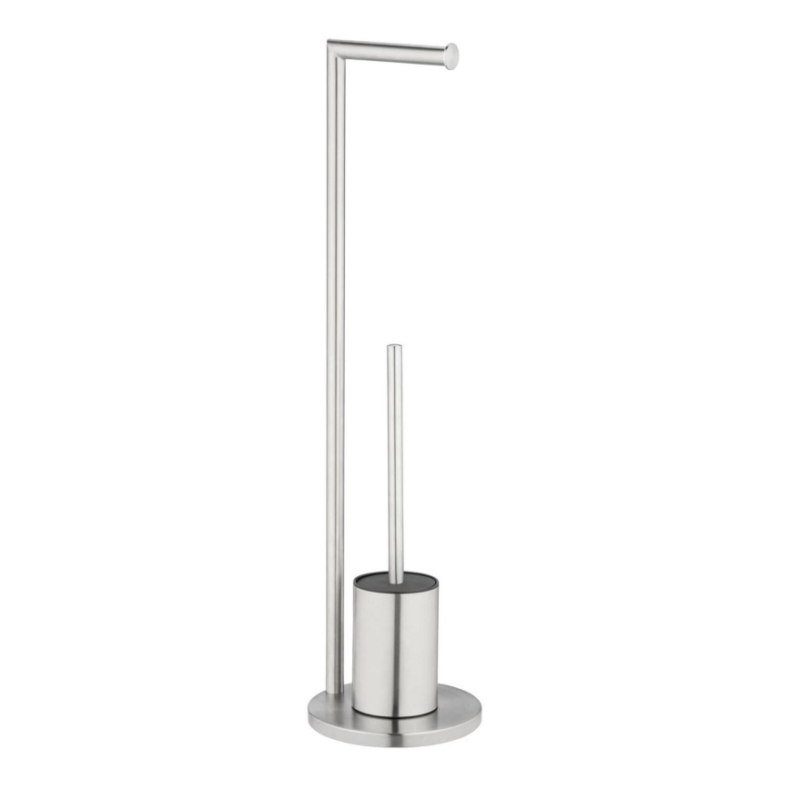 WENKO 25676100 - WC-set FERLA 18x69,5 cm rostfritt stål/satin