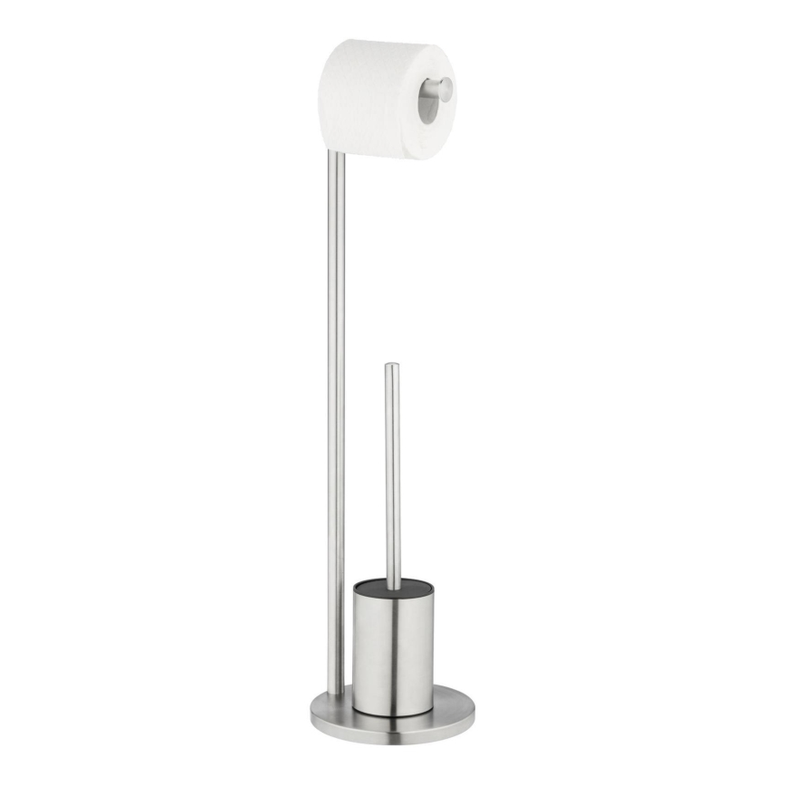 WENKO 25676100 - WC-set FERLA 18x69,5 cm rostfritt stål/satin