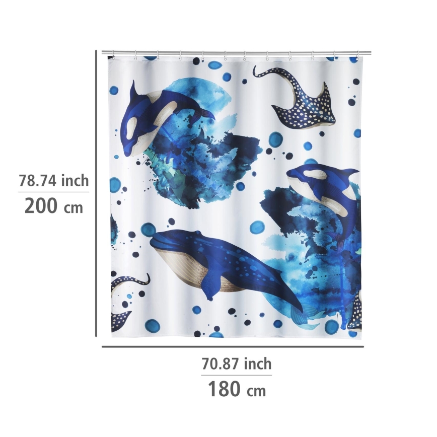 WENKO 25749100 - Duschdraperi AQUARIS 180x200 cm flerfärgat