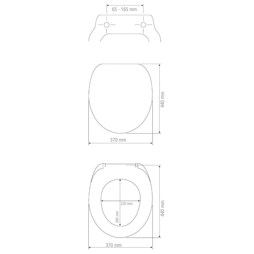 WENKO 25772100 - WC-sits BAMBUZA 37x44 cm svart/brun/blank krom