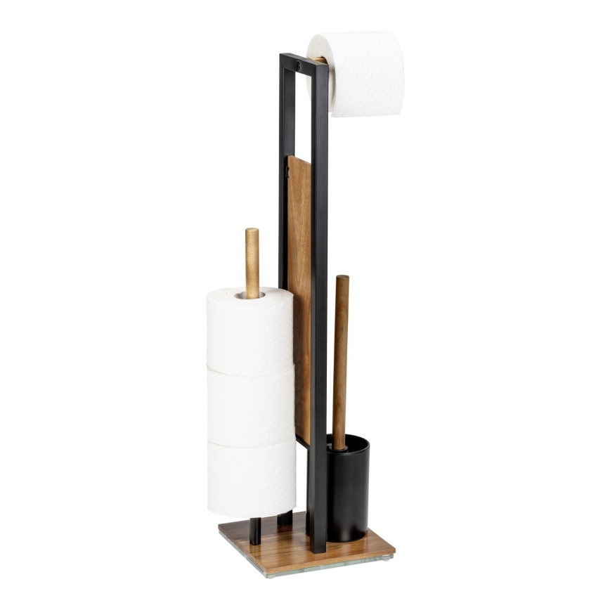 WENKO 25784100 - WC-set RIVALTA 18x70 cm brun/svart