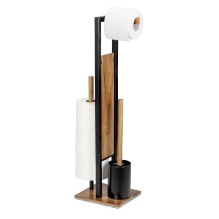 WENKO 25784100 - WC-set RIVALTA 18x70 cm brun/svart