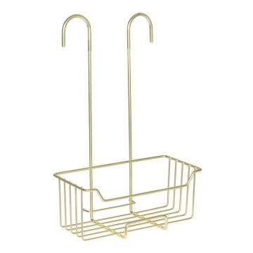 WENKO 25937100 - Duschkorg MILO 25 x 36 cm, rostfritt stål/guld/genomskinlig