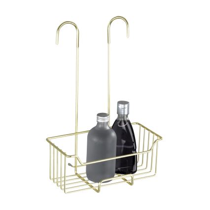 WENKO 25937100 - Duschkorg MILO 25 x 36 cm, rostfritt stål/guld/genomskinlig