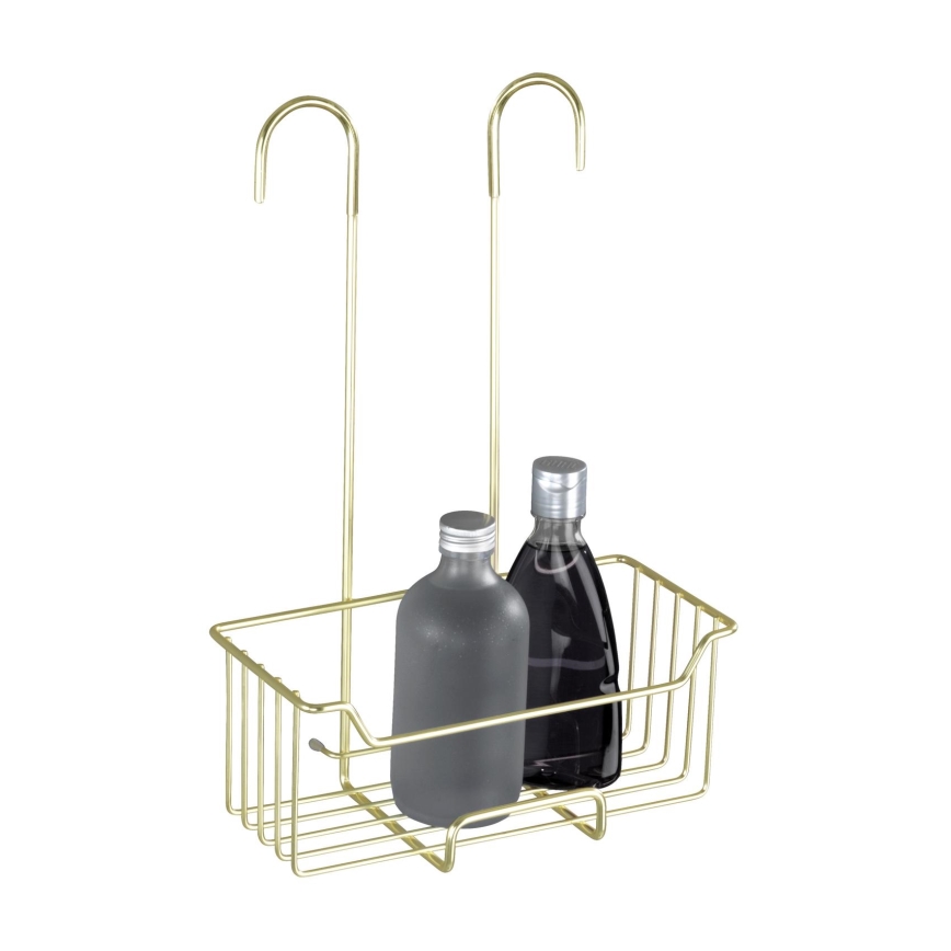 WENKO 25937100 - Duschkorg MILO 25 x 36 cm, rostfritt stål/guld/genomskinlig