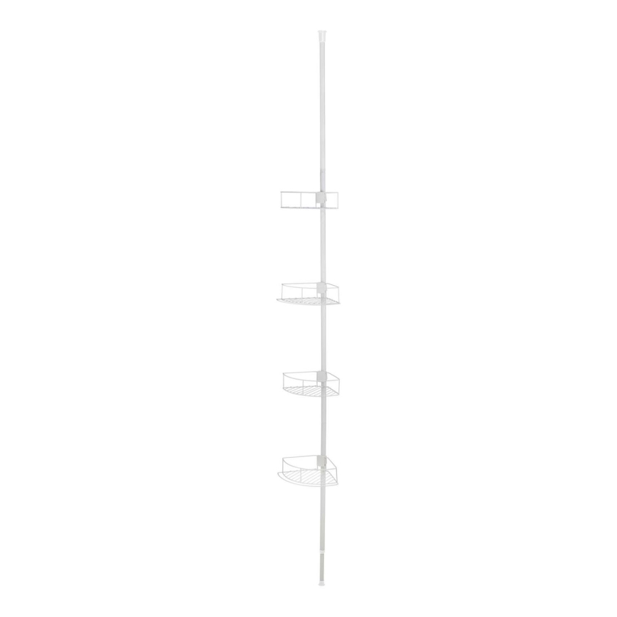 WENKO 26015100 - Hörnhylla DOLCEDO 31x230 cm rostfritt stål/vit