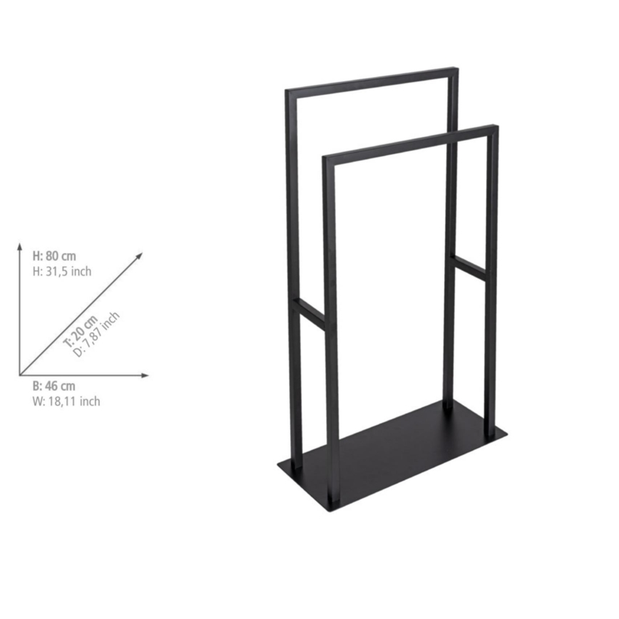 WENKO 26056100 - Handdukstativ RIVALTA 46x80 cm rostfritt stål/svart