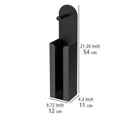 WENKO 26059100 - Rullhållare AGIRA 12x54 cm svart