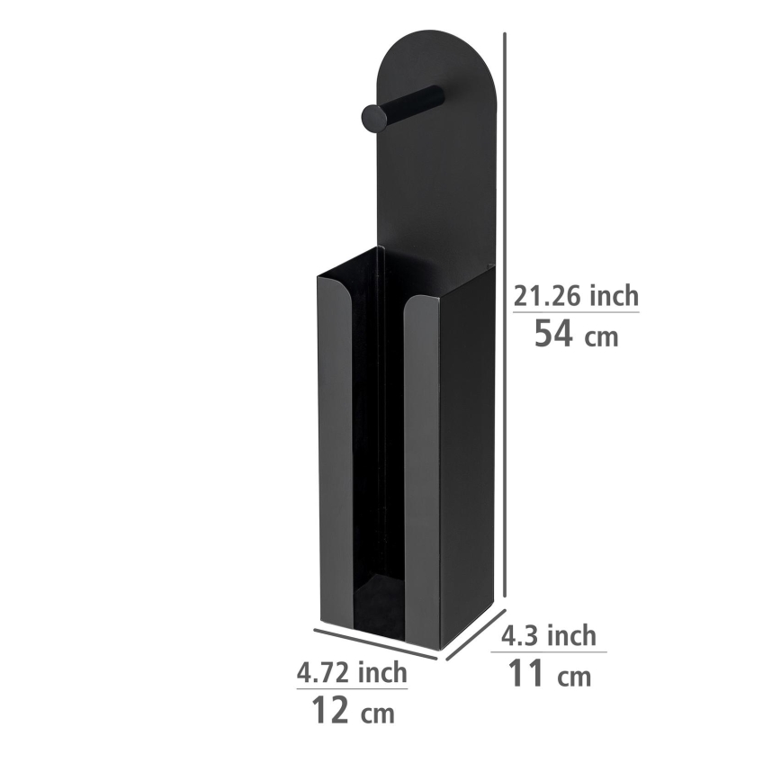 WENKO 26059100 - Rullhållare AGIRA 12x54 cm svart