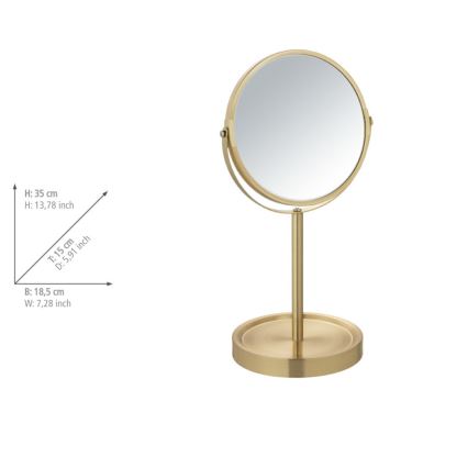 WENKO 26061100 - Spegel ALATA 18,5x35 cm i guld