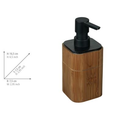 WENKO 26102100 - Tvåldispenser SERRO 7,5x16,5 cm brun/svart