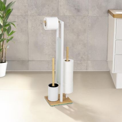 WENKO 26214100 - WC-set RIVALTA 18x70 cm brun/vit