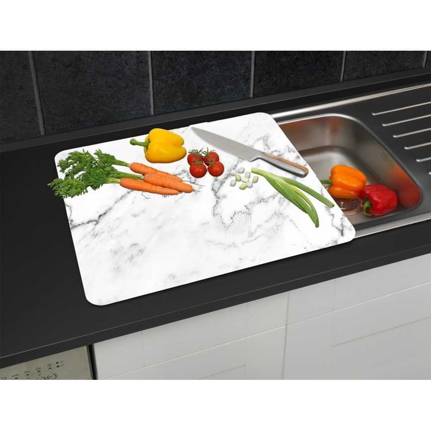WENKO 2712929500 - Skärbräda ABDECKPLATTE - NEUTRAL 56x50 cm flerfärgad/genomskinlig