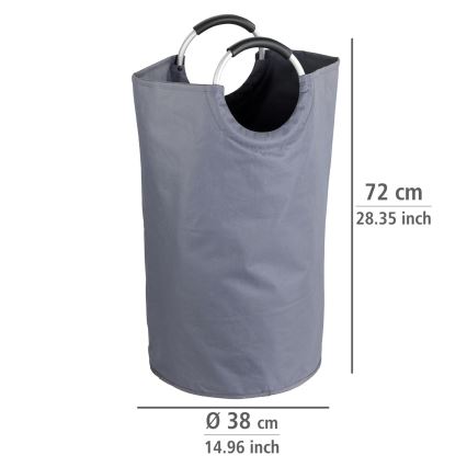 WENKO 3440803100 - Tvättkorg JUMBO 38x72 cm antracit/silver/svart