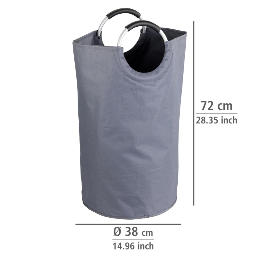 WENKO 3440803100 - Tvättkorg JUMBO 38x72 cm antracit/silver/svart
