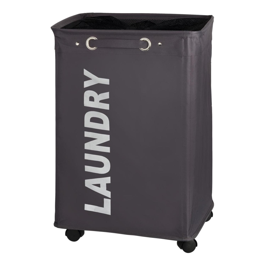 WENKO 3450112100 - Tvättkorg QUADRO 40x60 cm grå/svart