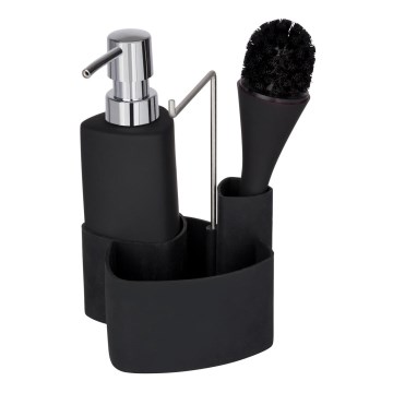 WENKO 3620127800 - Rengöringsset EMPIRE 11x19 cm svart/silver
