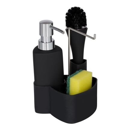 WENKO 3620127800 - Rengöringsset EMPIRE 11x19 cm svart/silver