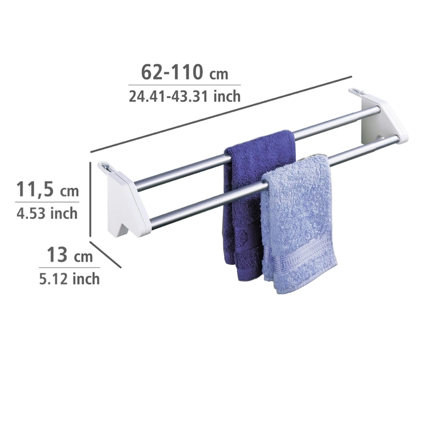 WENKO 3702100 - Handdukshängare 13x11,5 cm silver/vit