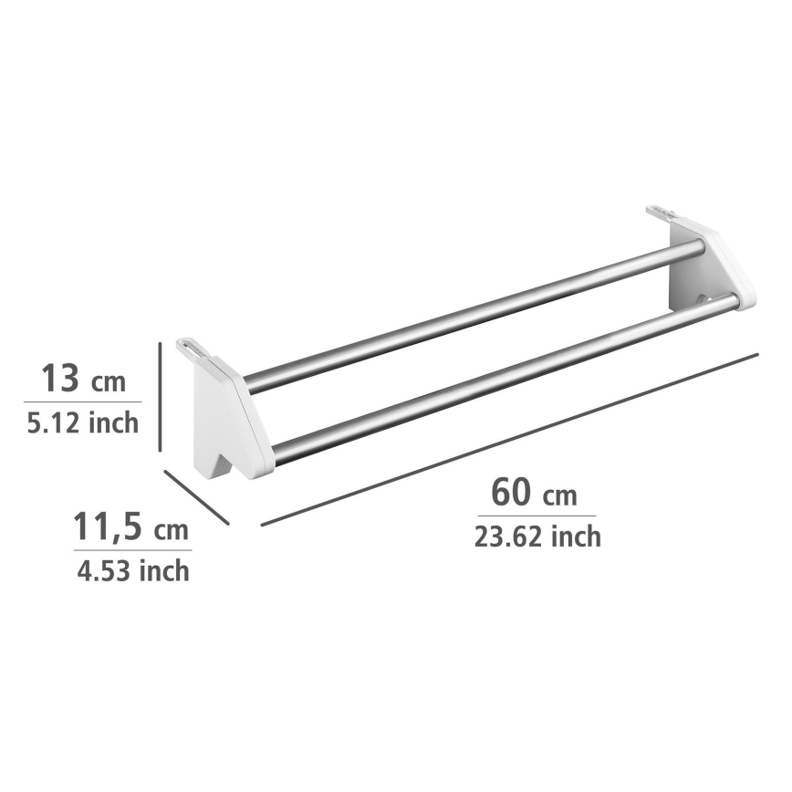 WENKO 3703100 - Torkställ TWIN 60x13 cm silver/vit