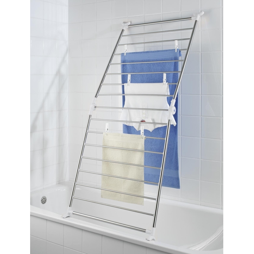 WENKO 3772020100 - PROFI-torkställ 65x150 cm i rostfritt stål/silver/vit