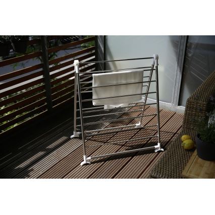 WENKO 3772020100 - PROFI-torkställ 65x150 cm i rostfritt stål/silver/vit