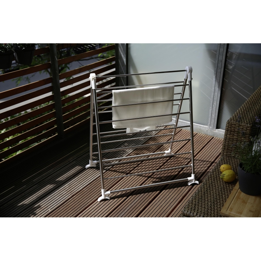WENKO 3772020100 - PROFI-torkställ 65x150 cm i rostfritt stål/silver/vit