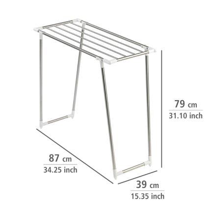 WENKO 3774020100 - Torkställ PROFI SINGLE 87x79 cm rostfritt stål/silver/vit