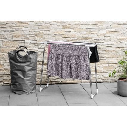 WENKO 3774020100 - Torkställ PROFI SINGLE 87x79 cm rostfritt stål/silver/vit