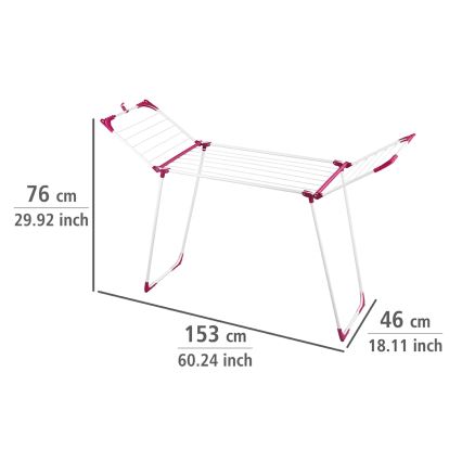 WENKO 3774021100 - Torkställ SUMMER DRY 153x76 cm vit/rosa