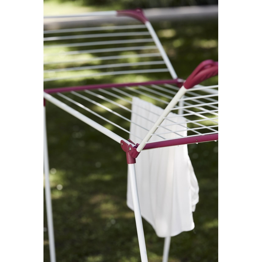 WENKO 3774021100 - Torkställ SUMMER DRY 153x76 cm vit/rosa