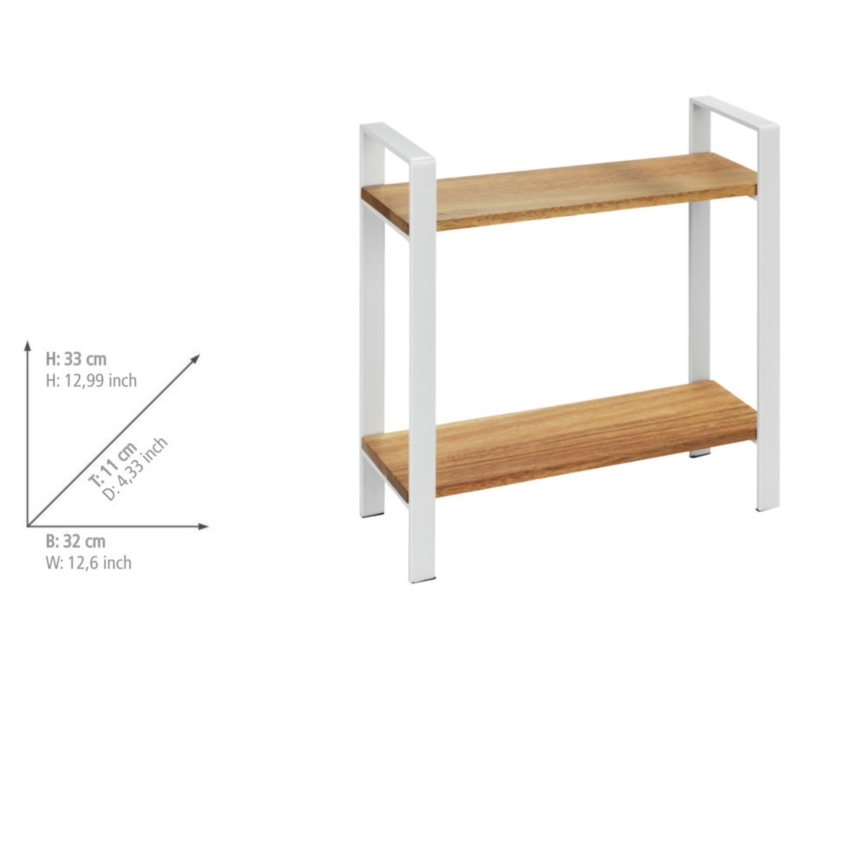 WENKO 53024100 - Hylla LOUISA 32x33 cm vit/brun