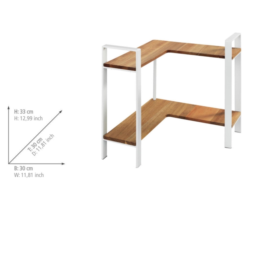 WENKO 53025100 - Hylla LOUISA 30x33 cm vit/brun
