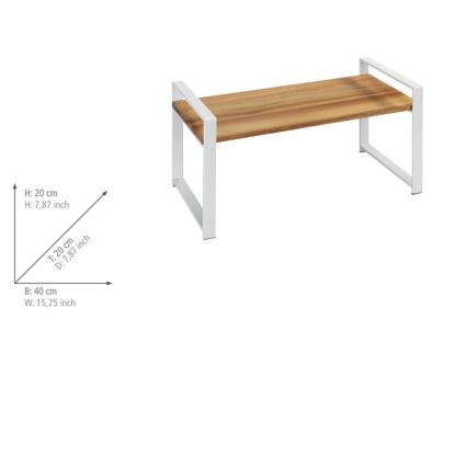 WENKO 53027100 - Hylla LOUISA 40x20 cm vit/brun
