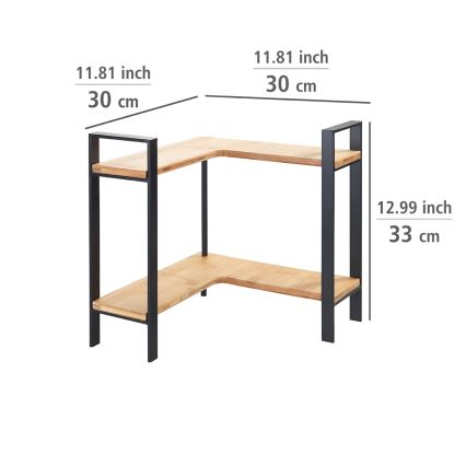 WENKO 53028100 - Hylla LOU 30 x 33 cm svart/brun