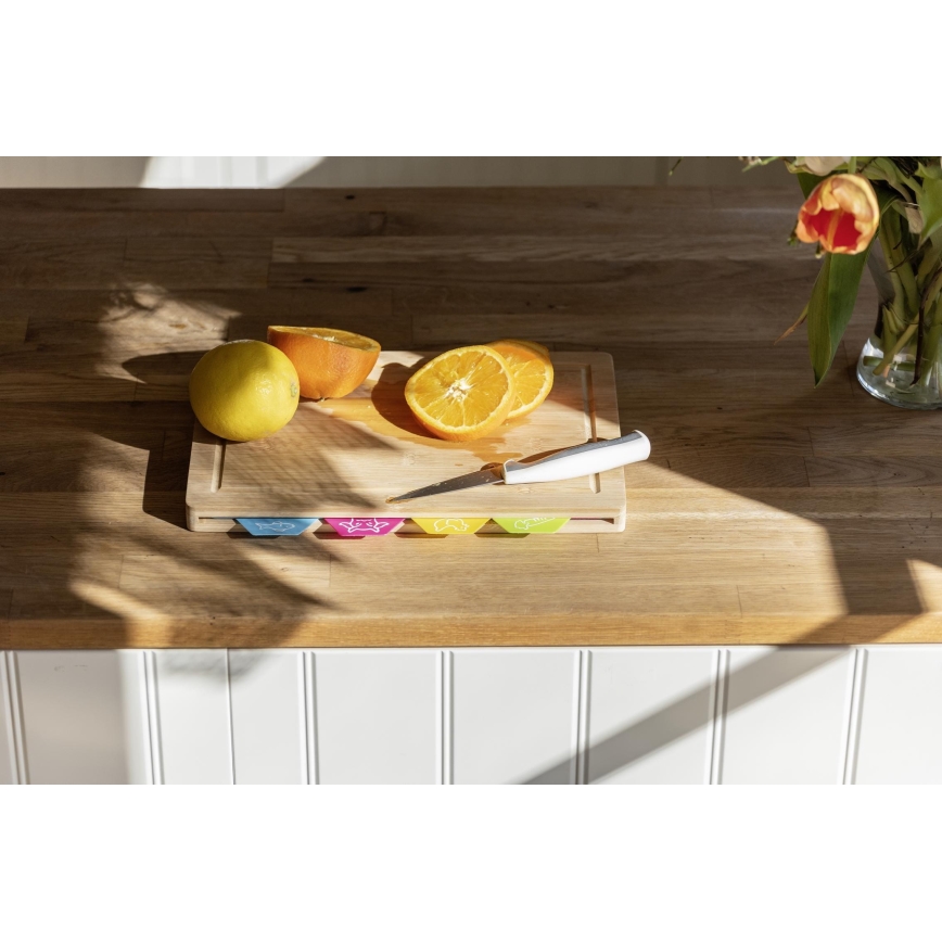 WENKO 53064100 - Skärbräda 32,5x22,5 cm brun/flerfärgad