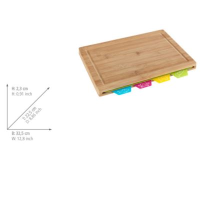 WENKO 53064100 - Skärbräda 32,5x22,5 cm brun/flerfärgad