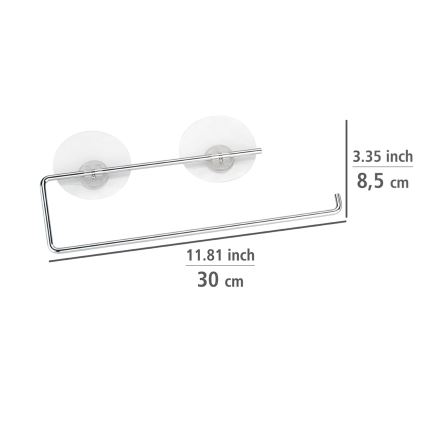WENKO 53130100 - Hållare för kökshanddukar STATIC-LOC 30x8,5 cm silver/genomskinlig