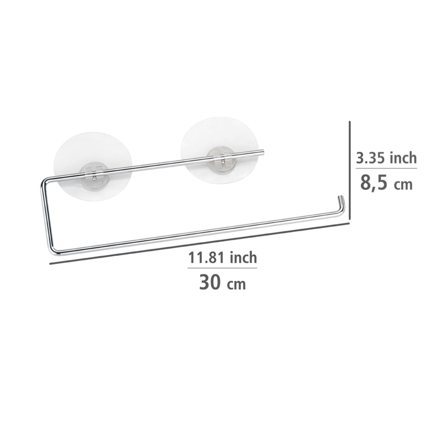 WENKO 53130100 - Hållare för kökshanddukar STATIC-LOC 30x8,5 cm silver/genomskinlig