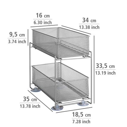 WENKO 53140800 - Hylla GIOMA 35x33,5 cm silver