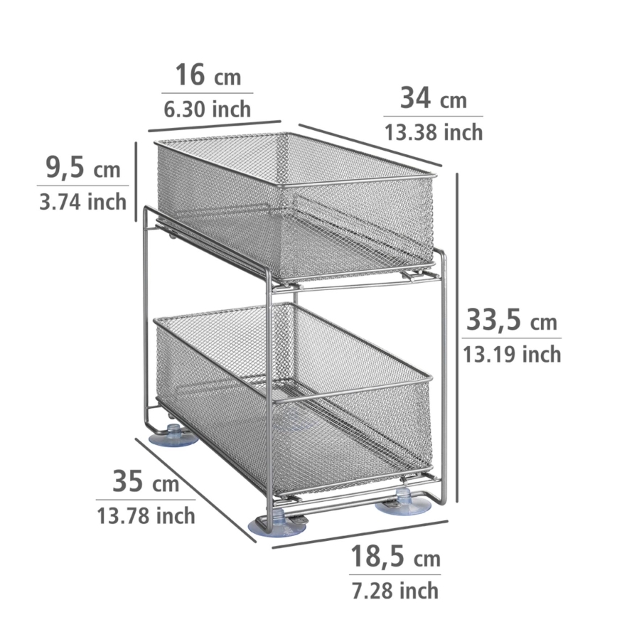 WENKO 53140800 - Hylla GIOMA 35x33,5 cm silver