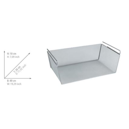 WENKO 53143100 - Korg 49x28 cm, silverfärgad