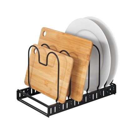 WENKO 53149100 - Hållare för lock och pannor 18x18 cm svart